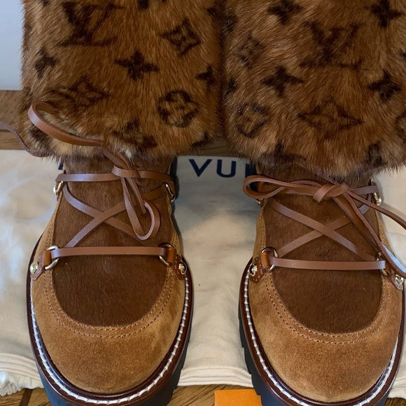Louis Vuitton Mink & Suede Ankle Boots - Picture 5 of 14
